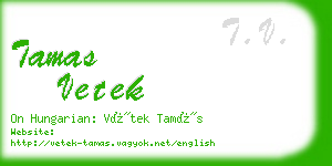 tamas vetek business card